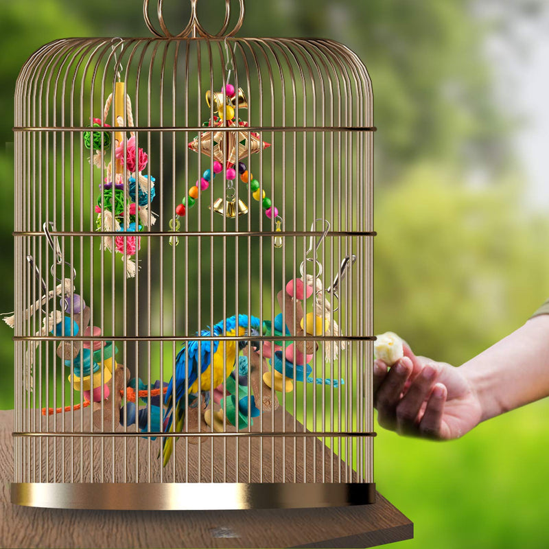 [Australia] - AOPMET Bird Swing Toys 6pcs, Parrot Swing Chewing Toys Hanging Perches with Bells, Pet Bird Swing Chewing Toys for Parakeets Cockatiels, Conures, Parrots, Love Birds 