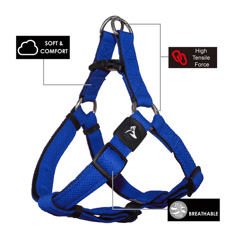 KRUZ PET KZA201-01M Step In Mesh Dog Harness – No Pull, Easy Fit Adjustable Pet Harness – Comfortable, Lightweight Padded Harness for Walking or Training Small, Medium, or Large Dogs, Black, Medium - PawsPlanet Australia