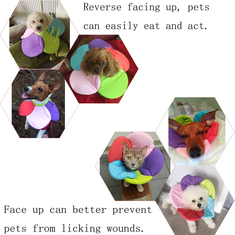 DELIFUR Dog Cone Collar Pet E-Collar Elizabethan Collars Recovery Pet Cone for Cats and Small Dogs Breathable Soft Edge and Easy to Clean(S) S Multicolor - PawsPlanet Australia