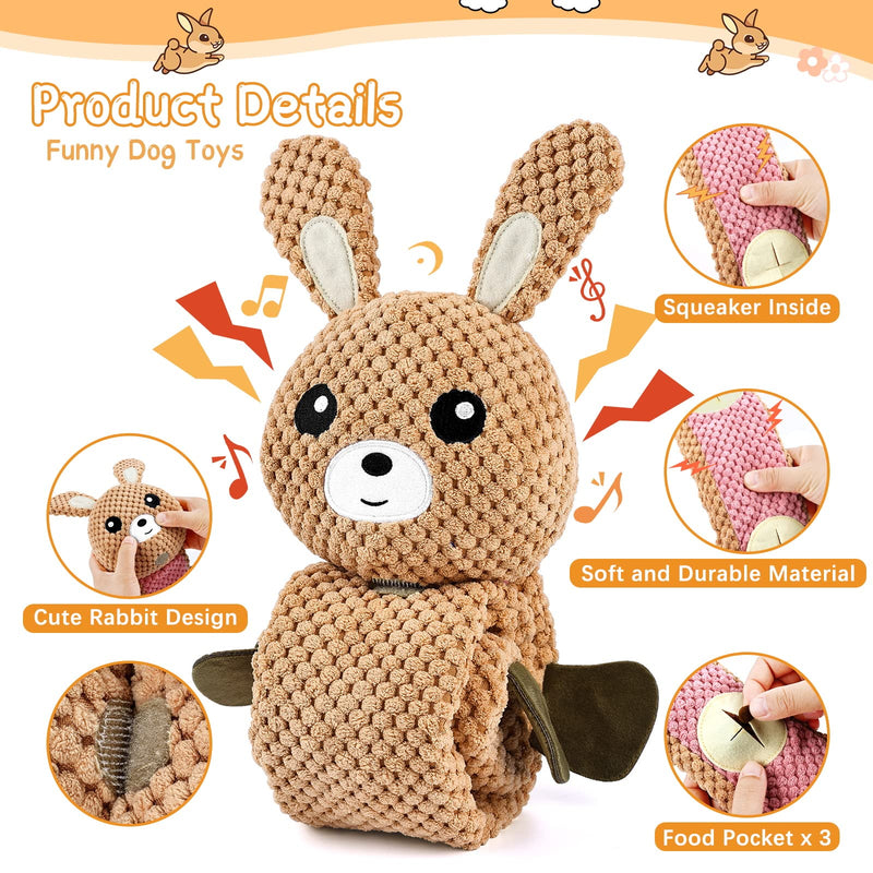 FWLWTWSS Intelligence toy for dogs, dog toy snuff, squeaker, interactive dog toy, dog toy intelligence for stress relief, boredom, for food instinct training rabbit - PawsPlanet Australia