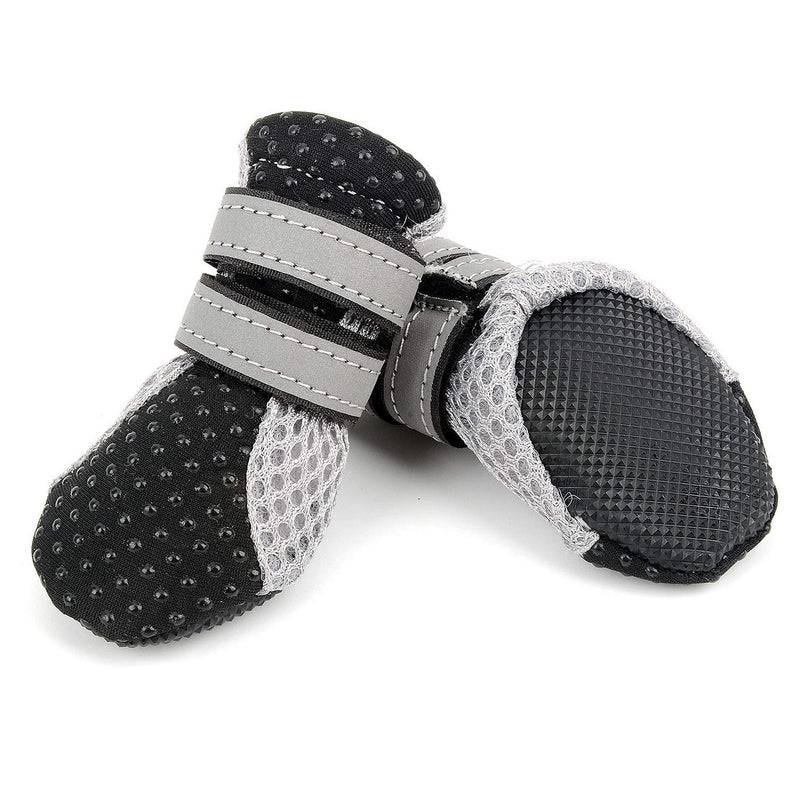 SMALLLEE_LUCKY_STORE Pet Protective Breathable Mesh Dog Boots Summer Soft Relective Shoes Small/Medium Dogs for Injured Paws Allergies Black L - PawsPlanet Australia