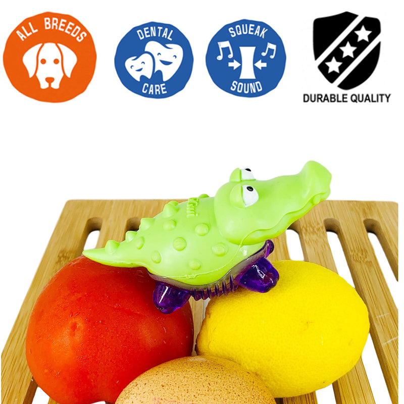 AVANZONA Dog Toys, Puppy Toys, TPR Dog Chew Toy 10 cm, Fun Squeaky Alligator Chewable Durable and Flexible, Clean teeth for puppy and small dogs. - PawsPlanet Australia