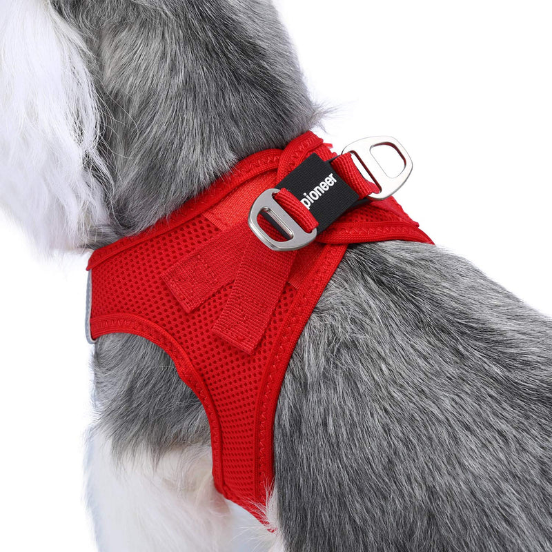 HAPPY HACHI Soft Mesh Dog Cat Harnesses Lightweight Reflective Padded Vest Harnesses for Small Puppy Pet Animal(S 11.42-12.99 in,Red) S Red - PawsPlanet Australia