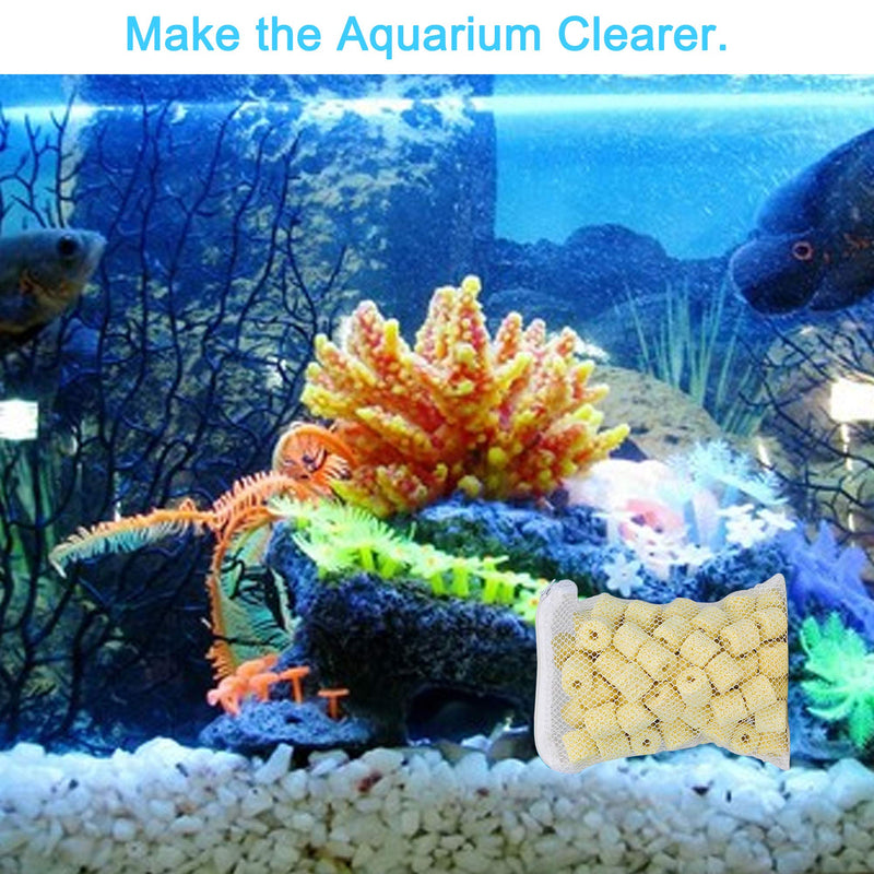 [Australia] - OSGP Aquarium Filter Bags 10 Pcs, Fish Tank Media Mesh Filter Reusable Bags with Plastic Zipper for Fish Tank Bio Balls, Pelletized Carbon and Ceramic Rings 
