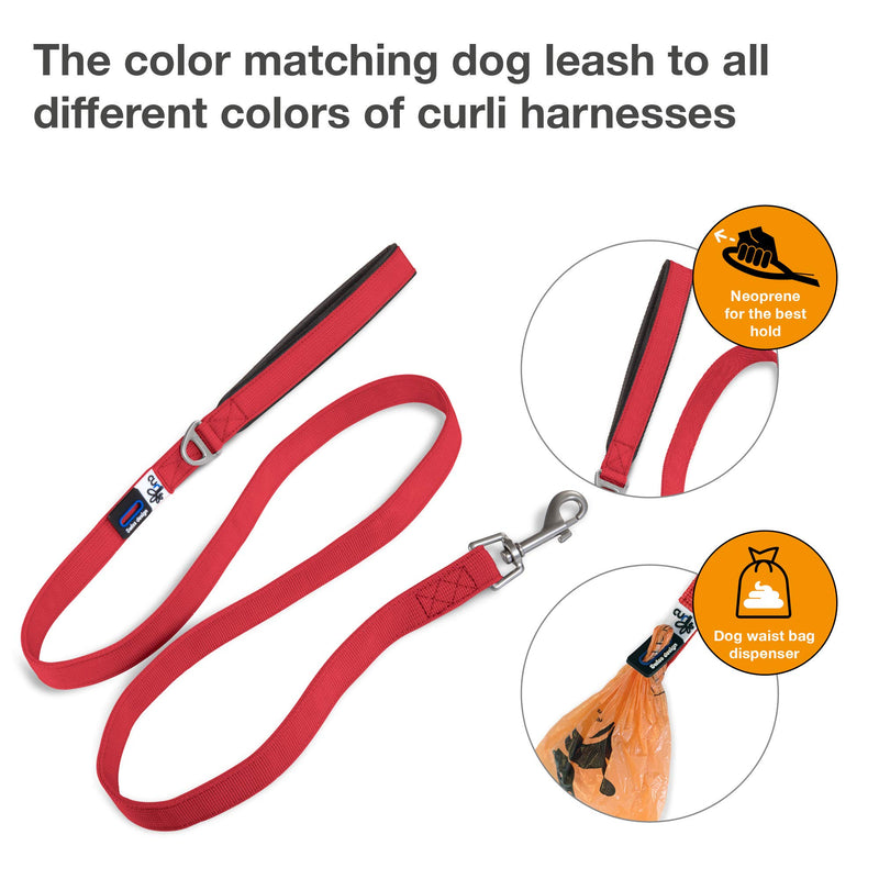 Curli Basic Leash Red M 140 x 1.5 cm - PawsPlanet Australia