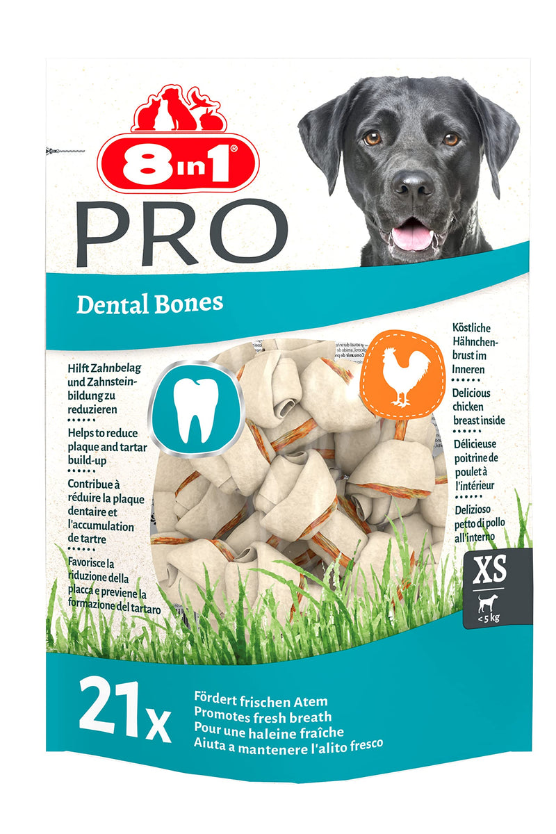 8in1 Pro Dental Bones XS - healthy chewing bones for mini dogs for dental care, 21 pieces bones XS (21 pieces) - PawsPlanet Australia