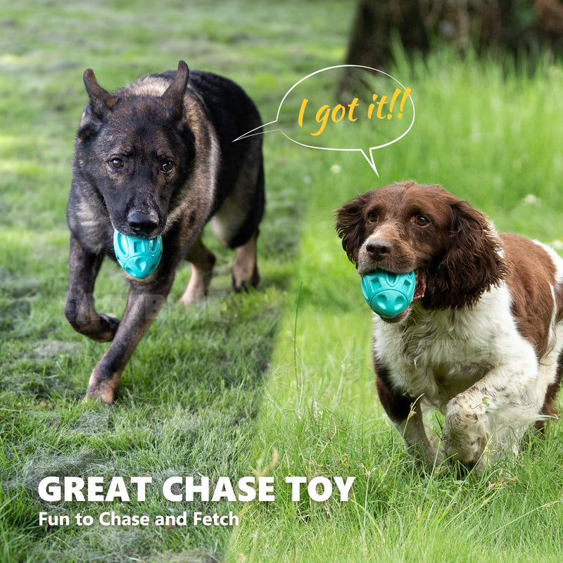 EASTBLUE Squeaky Dog Toys for Aggressive Chewers: Rubber Puppy Chew Ball with Squeaker, Almost Indestructible and Durable Pet Toy for Medium and Large Breed Teal - PawsPlanet Australia