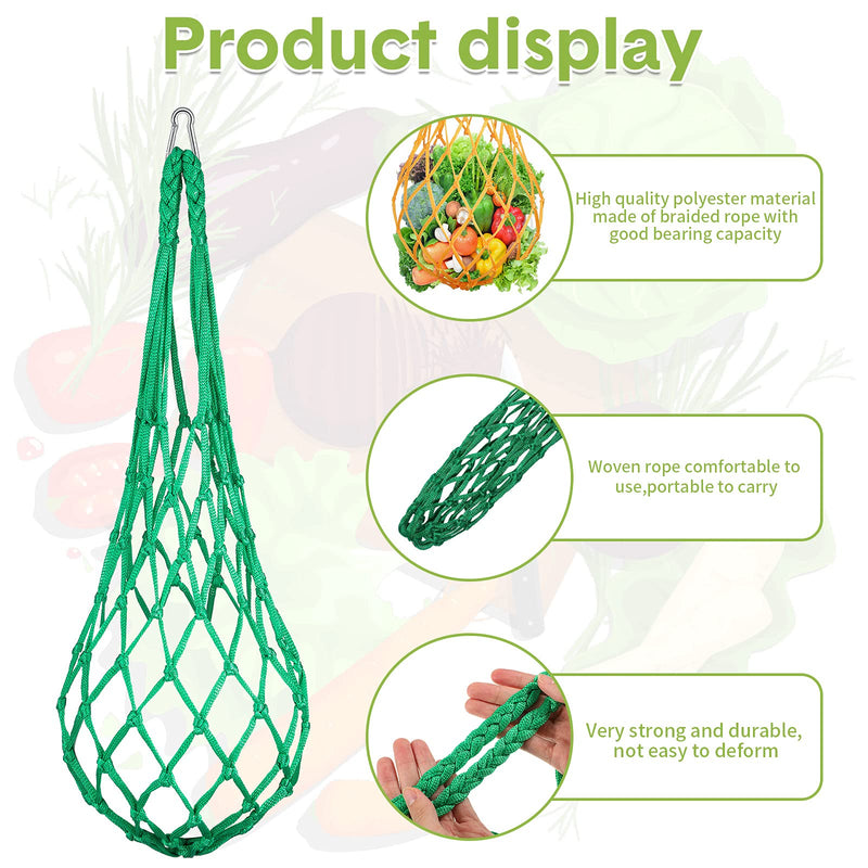 4 Pieces Chicken Vegetable String Bag Chicken Cabbage Feeder Treat Feeding Tool Chicken Vegetable Cabbage Snack Hanging Feeder Toys with Hook for Chickens, Goose, Duck, Large Birds - PawsPlanet Australia