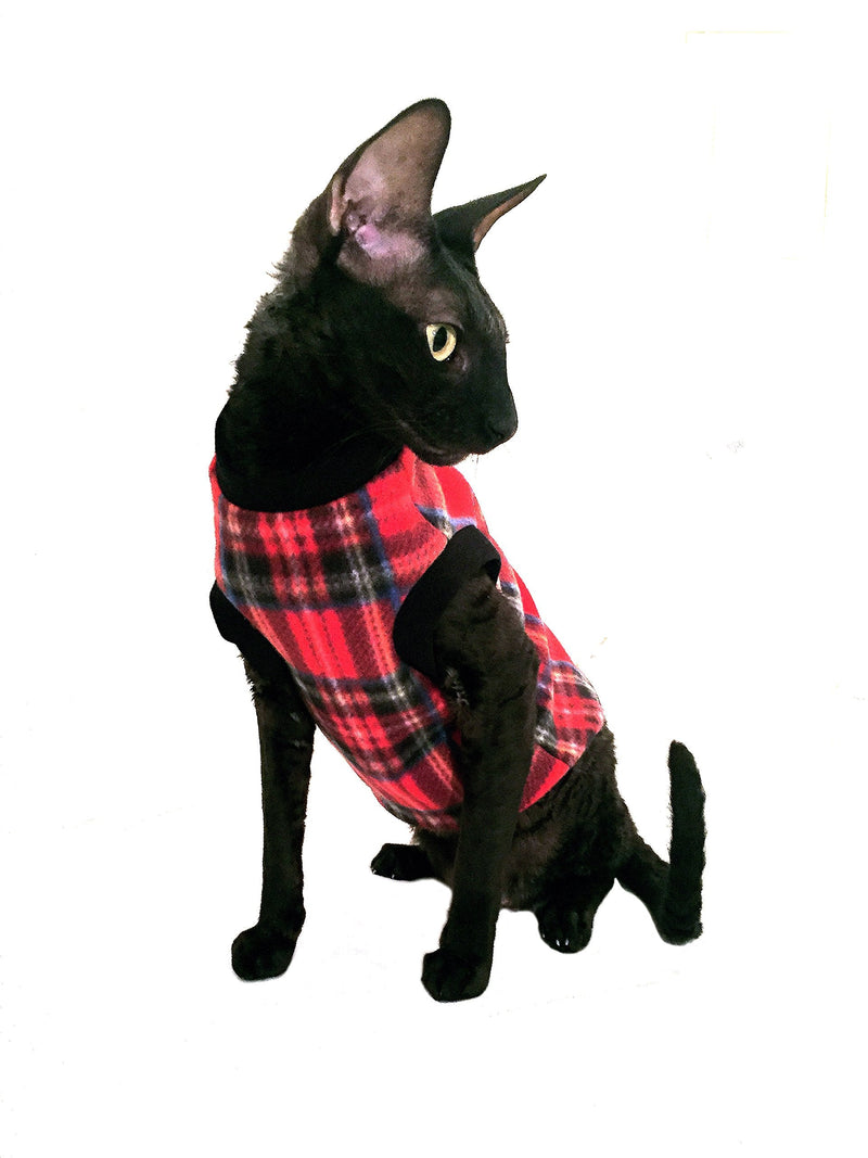 Kotomoda Cat sweater Plaid Red (XS) XS - PawsPlanet Australia