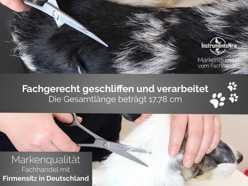 Solingen fur scissors Dog scissors Made in Germany Hair scissors curved with one-sided micro-serration made of stainless steel Dog hair scissors for grooming dogs, cats, pets (7 inches) 7 inches - PawsPlanet Australia