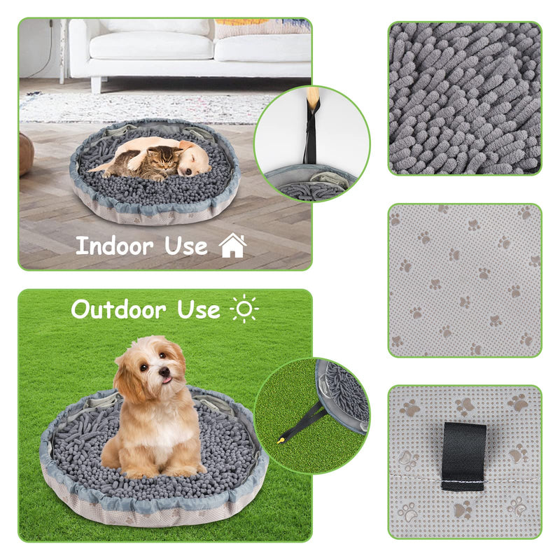 Snuffle Mat for Dogs Large, 50cm*50cm AODALIY Pets Sniff Rugs Anti-sling Bowl Slow Feeding Protects Pet's Stomach and Intestines, Puppies Intelligence Toy Stress Relief, Tumble Drying & Easy to Store dark grey - PawsPlanet Australia