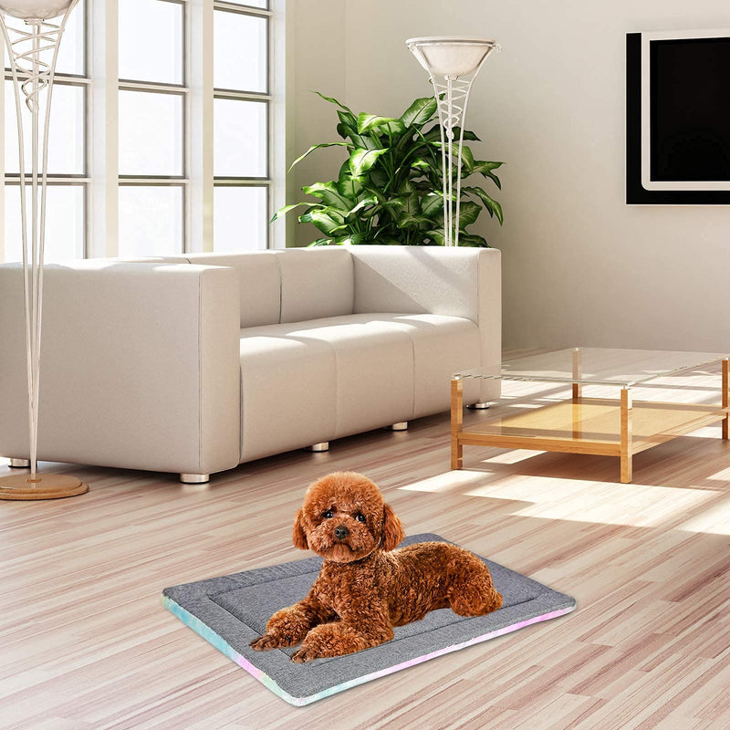 VANKEAN Stylish Dog Bed Mats Reversible(Cool and Warm),Dog Bed Pads for Small to XX-Large Dogs,Dog Pad Mat for Dog Sleeping,Machine Washable Soft Dog Pad Mat,Colorful S(24 x 18") - PawsPlanet Australia