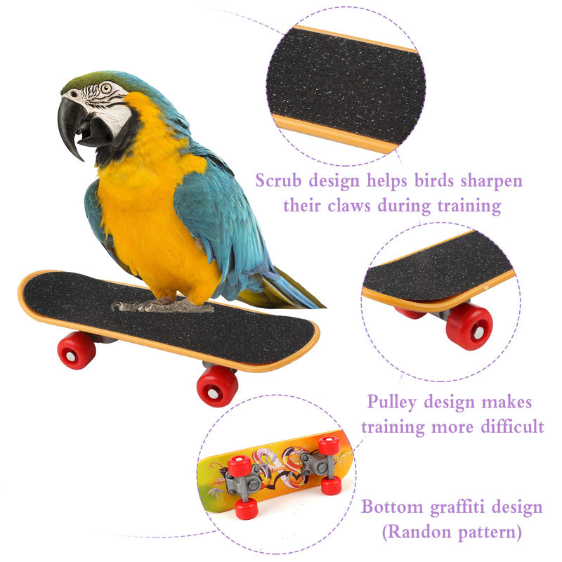 Huahao Birds Toys Parrot Toys Set, Parrots Training Toys and Accessories, Parrot Skateboard Parrot Cart Ball Ferrule - Random Color - PawsPlanet Australia