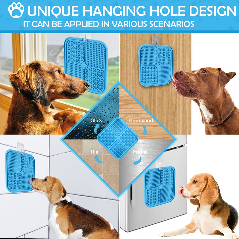 Hipoll Dog Slow Feeders Helps Reduce Boredom & Anxiety丨Feeder Mat for Yogurt or Peanut Butter丨Dog Puzzle Toy Alternative to a Slow Feeder Dog Bowl丨Interactive Dog Toy Help for Nail Trimming丨Bathing 1Pcs Blue - PawsPlanet Australia