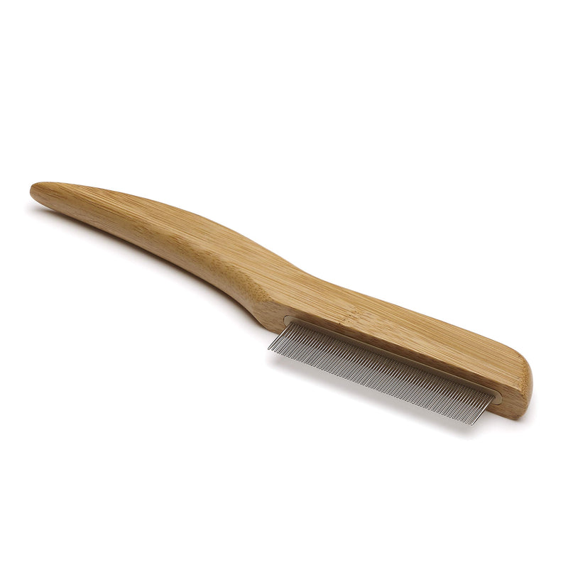 Mikki Bamboo Anti-Tangle Flea and Tick Removal Comb for Dog, Cat, Puppy, for All Coat Types, Removes Flea Eggs, Handmade from Natural Sustainable Bamboo - PawsPlanet Australia
