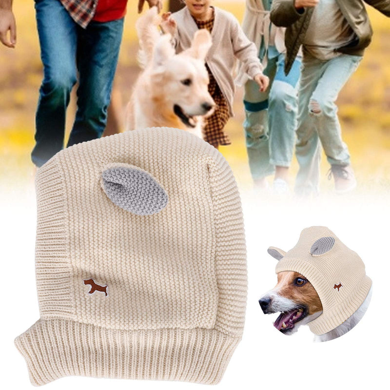 DAUERHAFT Dog Hat, Dog Winter Hat, for Daily Wearing for Small Dogs & Cats,Knitted Pet Hat Funny Pet Cap Warm Winter Dog Hat for Dog Puppy Cat Kitten (Beige) Beige - PawsPlanet Australia