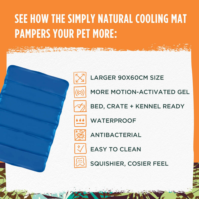 ?????? ???????????? ????????* Pet Cooling Mat by Simply Natural  Large 90x60cm Pet Cooling Mat for Dogs and Cats with Extra Pet Mat Cooling Gel and Easy Fold Design Pet Cooling Pad - PawsPlanet Australia