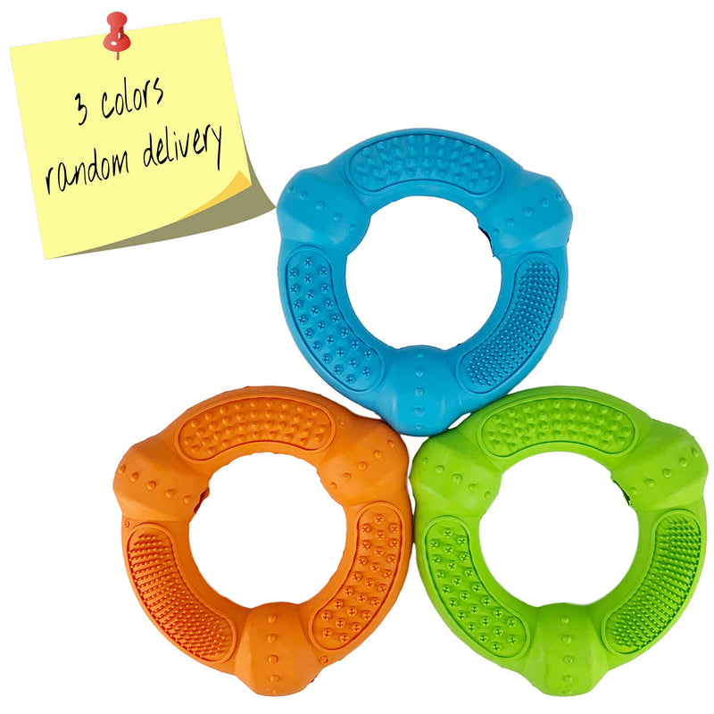 AVANZONA Dog Toys Indestructible Ring Natural Rubber 12cm, Durable and Flexible Dog Chew Toys for Aggressive Chewers, Teeth Cleaning Chewing Toy for Small, Medium and Large Dogs. Random Colours. - PawsPlanet Australia