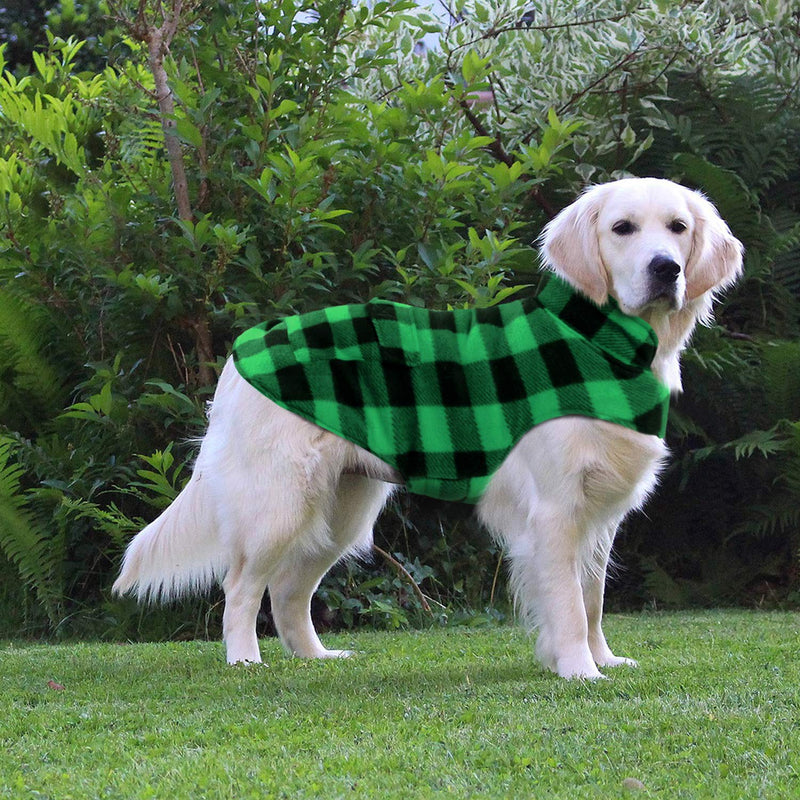 Dog Winter Coat, ASENKU Dog Jacket Plaid Reversible Dog Vest Waterproof Cold Weather Dog Clothes Pet Apparel for Small Medium Large Dogs (XS, Green) X-Small - PawsPlanet Australia