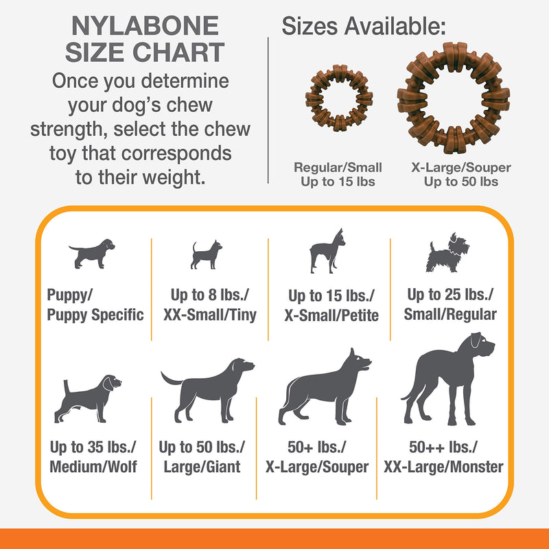 [Australia] - Nylabone Power Chew Textured Dog Chew Ring Toy Small/Regular - up to 25 lbs. Flavor Medley Textured Ring 