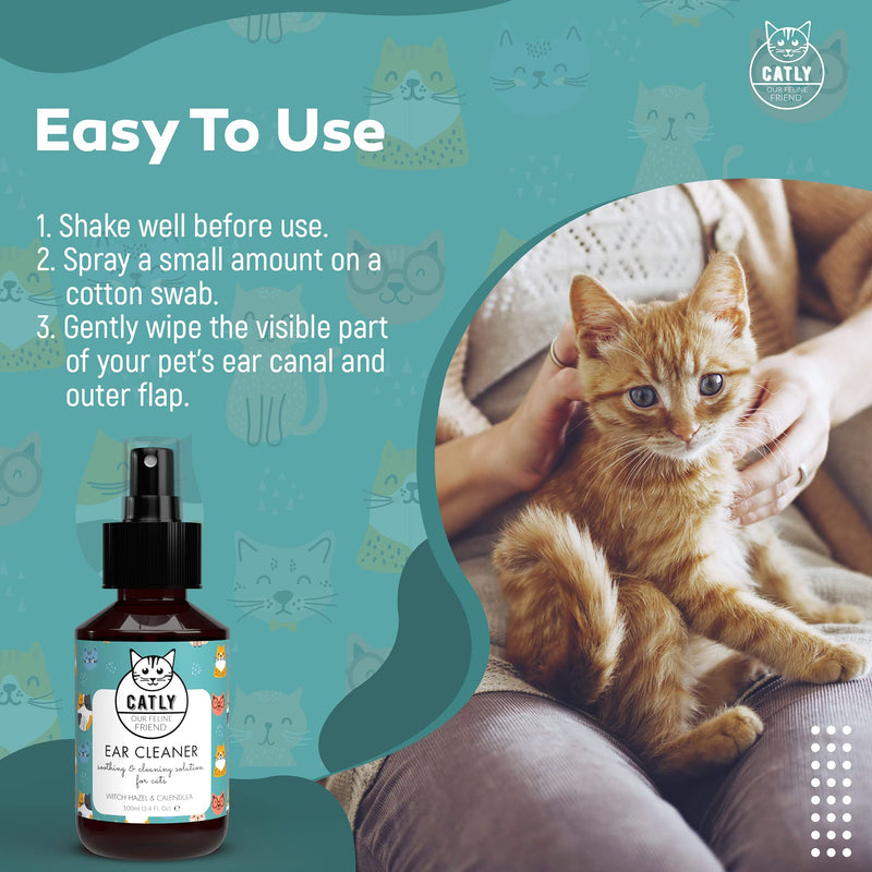 Ear cleaner for cats CATLY | Organic spray from Witch Hazel 100ml | Alternative to dry shampoo - PawsPlanet Australia