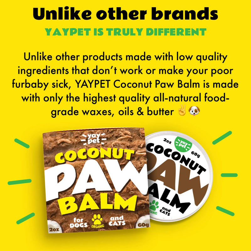 [Australia] - YAY PET Dog Paw Balm Wax Soother & Moisturizer Cream with Natural Food-Grade Coconut Oil, Organic Shea Butter & Beeswax - 2 oz - Healing Protector for Cracked Dog Paws, Snout & Elbows 