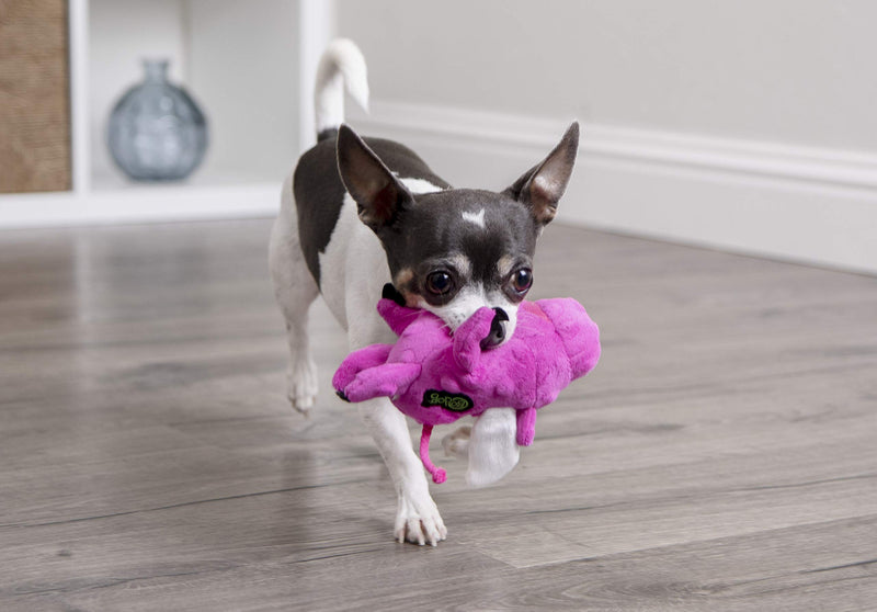 goDog Flying Pigs with Chew Guard Technology Durable Plush Squeaker Dog Toys Pink Mini - PawsPlanet Australia