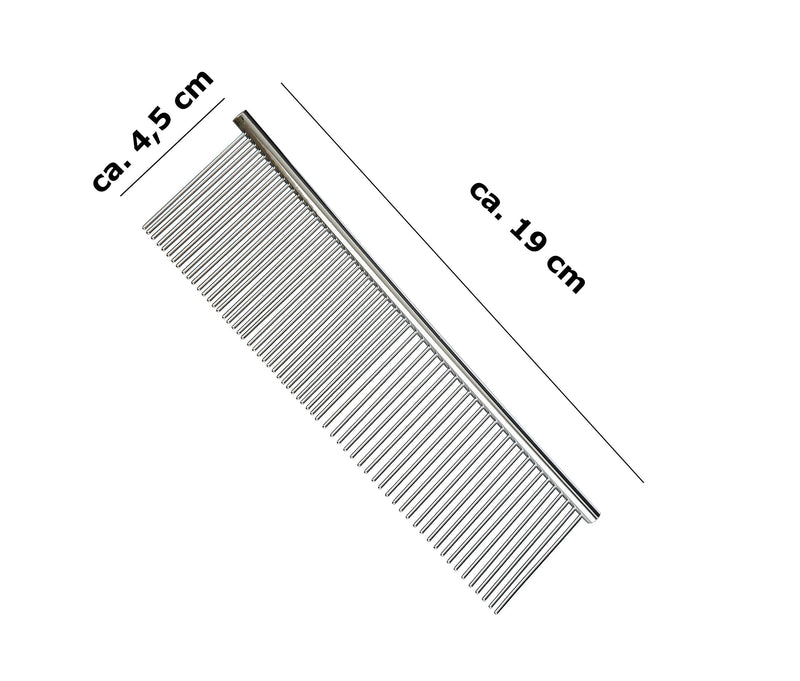 Scarlet pet | Grooming comb “Fury” made of stainless steel, 19 cm long; suitable for tangles; knotting and grooming; for dogs and cats (approx. 19 x 4.5 cm) approx. 19 x 4.5 cm - PawsPlanet Australia