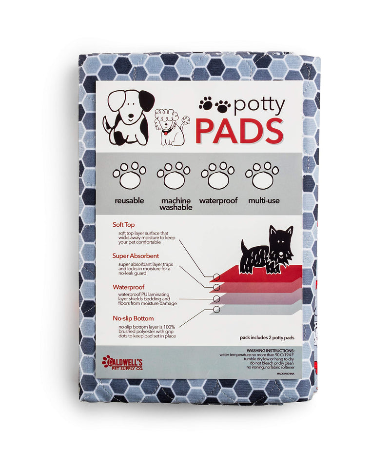 [Australia] - Caldwell's Pet Supply Co. Extra Large 31" x 35" Washable (2 Pack) of Premium Pee Pads for Dogs, Waterproof, Reusable Absorbent Potty Pads for Travel and Dog Training 