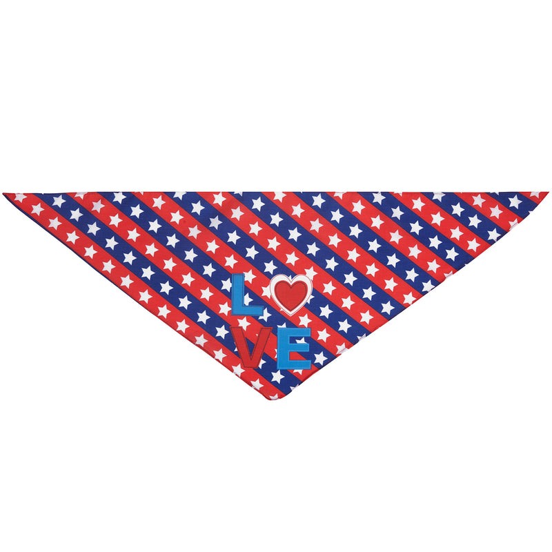 [Australia] - Blueberry Pet 9 Patterns Patriotic Spirits Flags Collection - American Flag, UK, France Bowtie Collars/Bandanas Bandana - 31.5" x 20" x 20" Bandana - Perfection ‘Love’ 