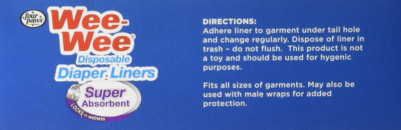 [Australia] - Four Paws Wee-Wee Products Disposable Dog Diaper Super Absorbent Liners, 10 Per Pack, 2.75" x 8.25" x 4.5" 