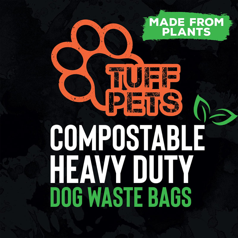 Tuff Pets Dog Poop Bags 50% Stronger Plant Made Compostable and Biodegradable Extra Thick with Carry Handles Large Pet Poop Bags Cornstarch Poop Bags Pack of 160 - PawsPlanet Australia