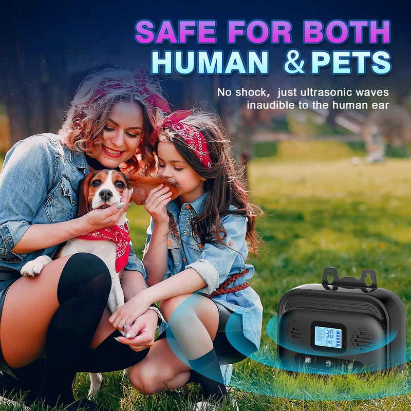 Anti Barking Device Upgrade 4 Mode 10 Frequency Auto Ultrasonic Bark Control Devices 55FT Range, Stop Bark Dog Deterrent Devices Waterproof Outdoor Indoor Bark Box Dog Silencer Safe for Human Dogs - PawsPlanet Australia