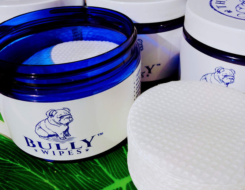 Bully Wipes - Bulldog Wrinkle Wipes Specifically for Bulldog Breeds All Natural Organic Formula Refreshing Botanical Scent - Removes Dirt Bacteria Yeast - Safe to use around Eyes, Ears, Paw, Wrinkles! - PawsPlanet Australia