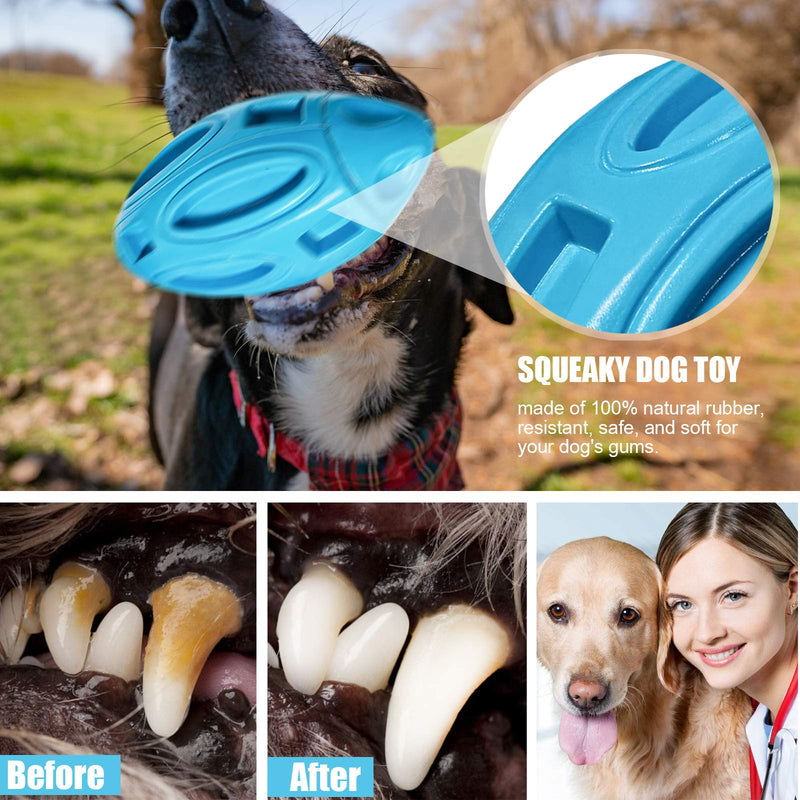 Dog Brain Stimulating Toys, 2 Packed-Squeaky Dog Chew Toy and Plush Dog Toys with Toothbrush Teeth Cleaning,Tough Dog Toys for Aggressive Chewers Large Medium Breed Blue - PawsPlanet Australia