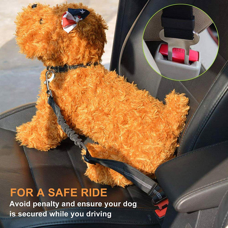 EasyULT dog seat belt, dog seat belt for the car, adjustable dog belt with elastic shock absorption and strong carabiners - PawsPlanet Australia