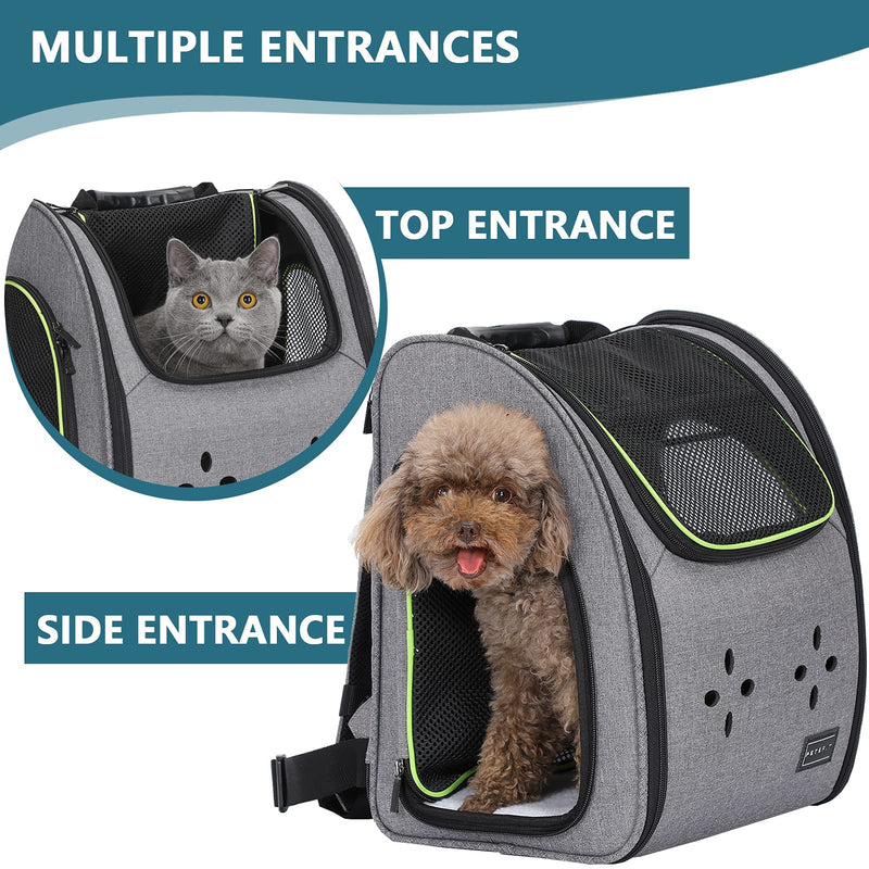 Petsfit Dog Backpack Portable Cat Carrier Backpack,Top Transparent Window Dog Carrier Backpack with Handle Carry for Small Dogs and Cats - PawsPlanet Australia