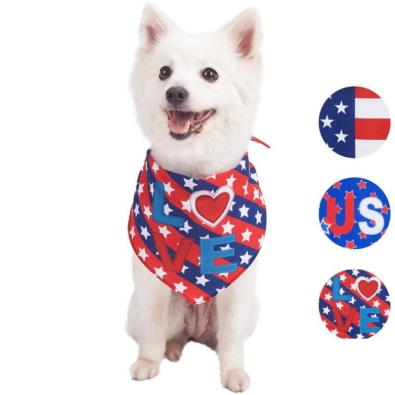 [Australia] - Blueberry Pet 9 Patterns Patriotic Spirits Flags Collection - American Flag, UK, France Bowtie Collars/Bandanas Bandana - 31.5" x 20" x 20" Bandana - Perfection ‘Love’ 