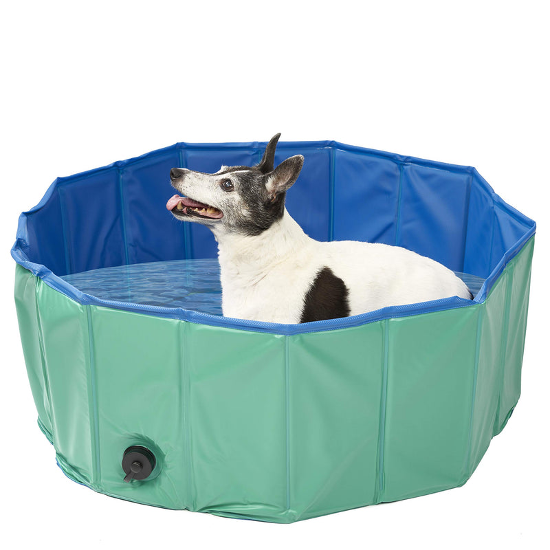 Pet Mania - Medium Green Foldable Pet Swimming Paddling Pool for Dogs - 80x30cm - PawsPlanet Australia