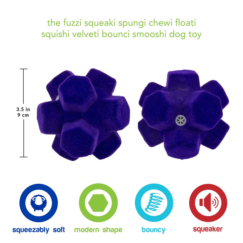 [Australia] - Pet Craft Supply Bouncy, Squishy, Floaty Dog Toy Ball with Super Squeaker Hex Ball Small 