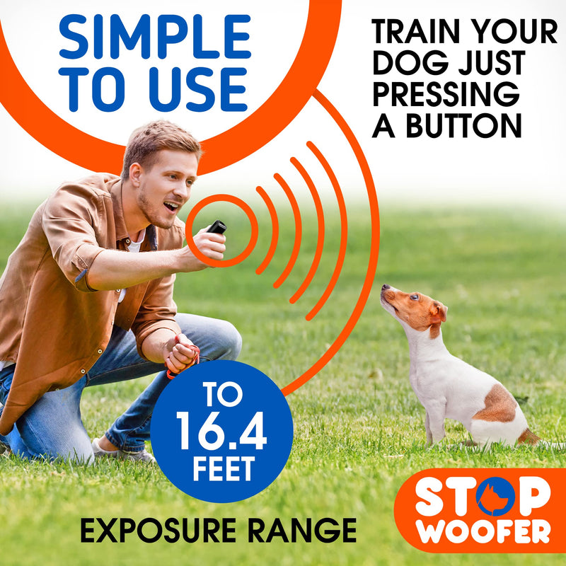 STOPWOOFER Ultrasonic Dog Training-Bark Control Device for Small Medium and Large Dogs-Dog Bark Deterrent Devices- Anti Barking Device up to 16.4 feet Range-Safe for Human & Dogs Black - PawsPlanet Australia
