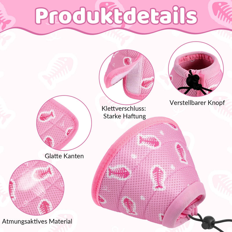 Fanshiontide Cat Neck Collar, Soft Cat Neck Brace, Adjustable Anti-Licking Anti-Bite Cat Collar, Protective Collar for Cats, Puppies, Pets After Surgery and Injuries (S Pink) S - PawsPlanet Australia