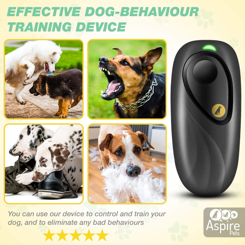 Aspire Pets Ultrasonic Dog Bark Deterrent – Portable Dog Trainer with Wrist Strap Included – Battery Operated Anti Barking Device – Non-Toxic and Pet Friendly – Wide Control Range - PawsPlanet Australia