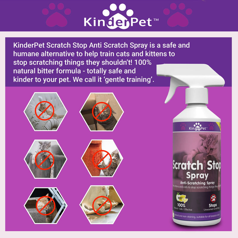 KinderPet Cats? Kittens Scratch Stop ?Anti Scratch Spray Stop Cats Scratching Doors Carpet Walls Furniture Sofa Cat? Kitten ?Scratching Deterrent? ?Repellent 100% Natural 500 ML - PawsPlanet Australia