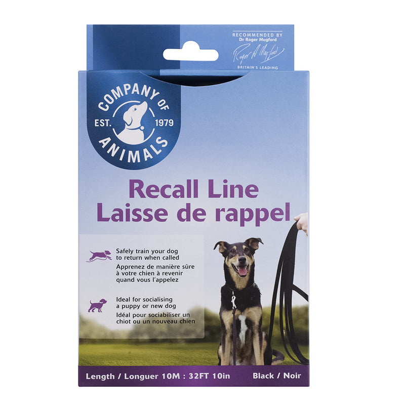 The Company of Animals Recall Line 10m, Lightweight, Soft to hold, Perfect for Recall Training, Chasing, Dog & Puppy Training and Socialisation, Available in Lightweight 5m, 5m and 10m Standard - PawsPlanet Australia