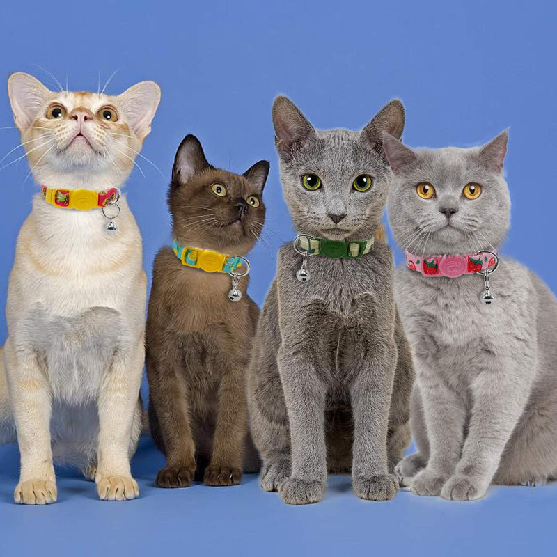 azuza Cat Kitten Collar Breakaway with Bell Quick Release Safe Buckle Adjustable Cat Kitten Collar Cat Collar ( 8“-12”) - PawsPlanet Australia