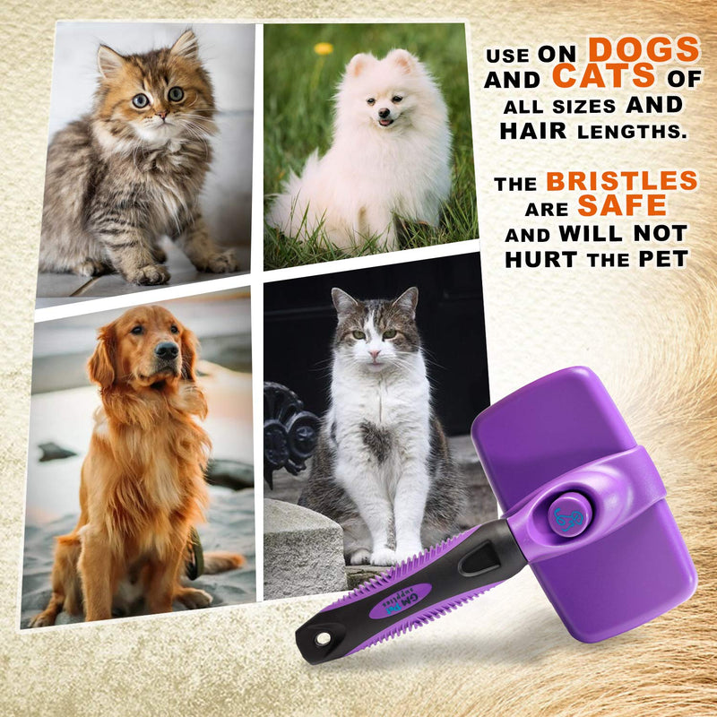GM Pets™ Self Cleaning Grooming Brush | This is The Best Dog and Cat Brush for Shedding and Grooming | Our Pet Brushes Are Suitable for All Hair Lengths (Original) Original - PawsPlanet Australia