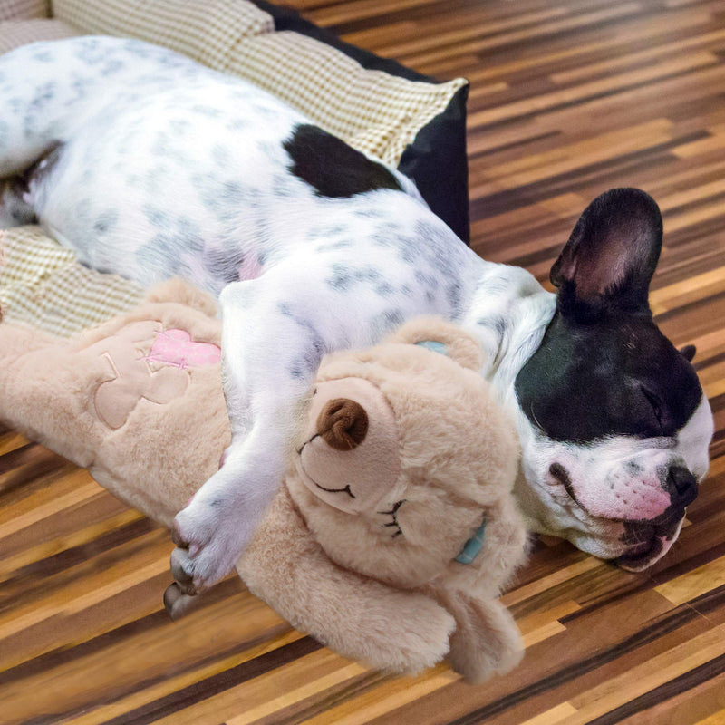 Pet Prime Snuggle Bear - Pet Plush Toy Heartbeat Plush Bear Kitty Toy Dog Comfort Toy Pattern 1 - PawsPlanet Australia