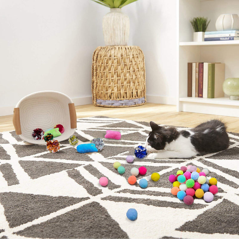 [Australia] - Cat Toys Variety Bundle Set, Interactive Cat Toy Set Including 30Pcs Soft Cat Toy Balls, 6Pcs Mylar Crinkle Balls and 3Pcs Cat Catnip Toys for Cat Kitten Having Fun Exerciser Playing 