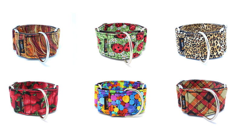 candyPet Martingale Dog Collars-Skulls and Roses Model, Fabric, Multicolor, L - PawsPlanet Australia